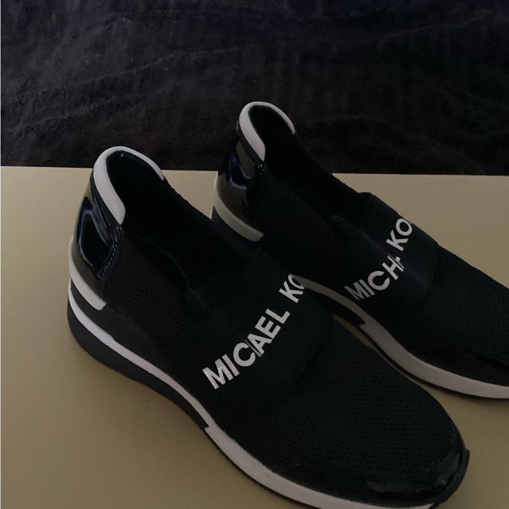 Michael Kors Black and White Slip-On Shoes - Picture 2 of 4